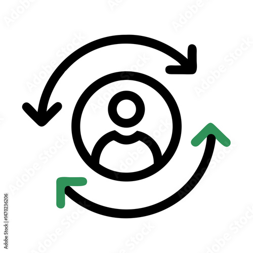 User Cycle Icon Representing Customer Lifecycle and Engagement Process