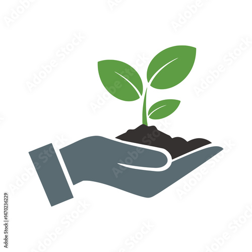 Plant in hand ecology hand drawn vector art illustration