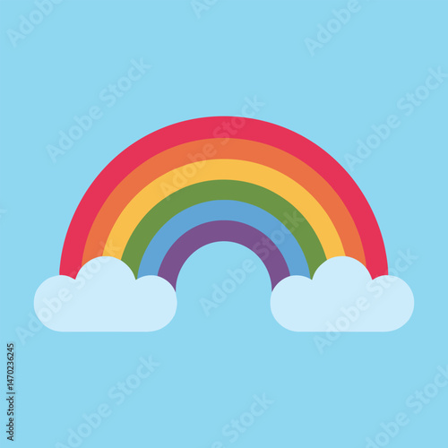 Rainbow cartoon vector icon illustration cartoon concept