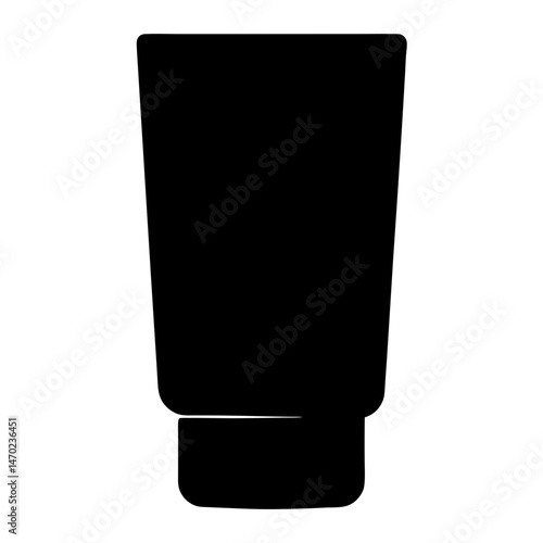 Black silhouette of a tube, possibly a cosmetic or cream container