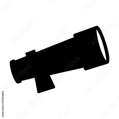 A simple black silhouette of a classic megaphone for cheerleading or announcements
