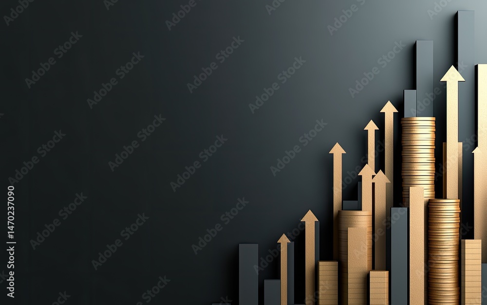 Gold and Black Growth Chart Gold and Black Growth Chart