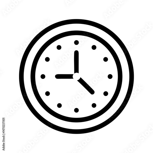 Wall Clock with Rounded Frame Icon Representing Timekeeping and Interior Decor