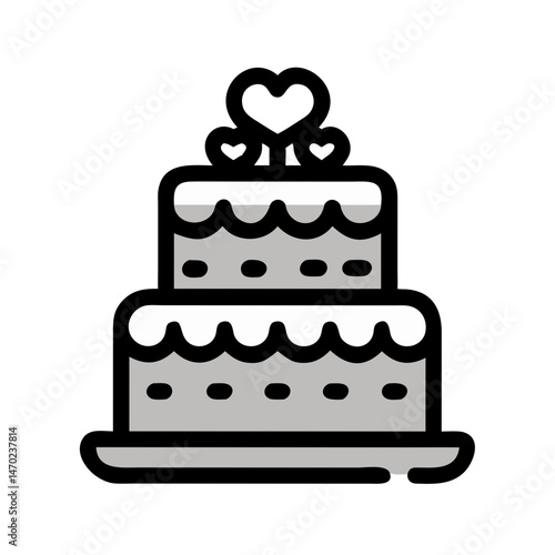 Wedding Cake Icon Representing Celebration Dessert and Marriage Ceremony