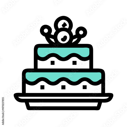 Wedding Cake Icon Representing Celebration Dessert and Marriage Ceremony