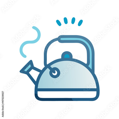 Whistling Kettle for Boiling Water Icon Representing Kitchen Appliance and Heating Tool