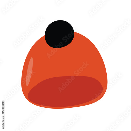 Wallpaper Mural Illustration of red winter beanie with a black pom pom Torontodigital.ca