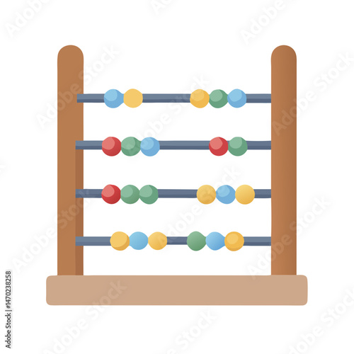 Wooden Abacus Icon Representing Traditional Mathematical Counting Tool