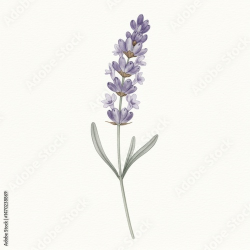 Watercolor Lavender Flower Illustration