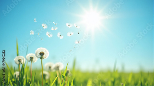 dandelion in grass