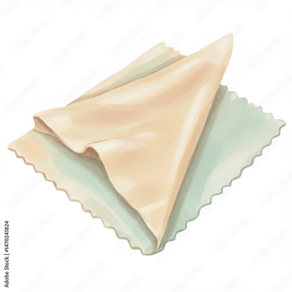 Naklejka premium Beige and Mint Green Folded Cloth Illustration