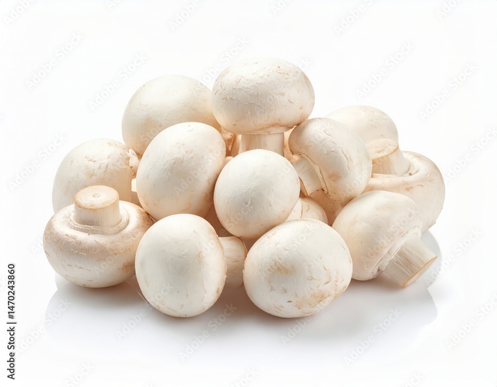 Pile of mushrooms over white background Pile of mushrooms over white background