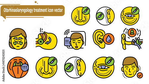  Otorhinaolaryngology treatment icon vector