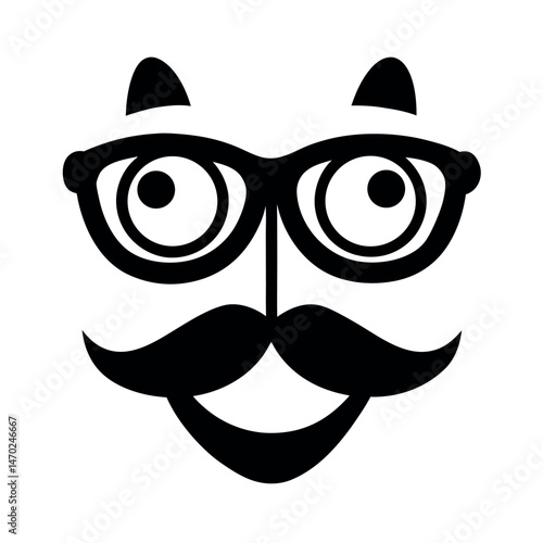 funny mask made of glasses mustache and nose 