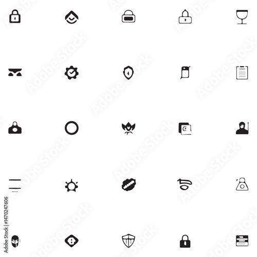 cyber security and data protection icon set for web and apps