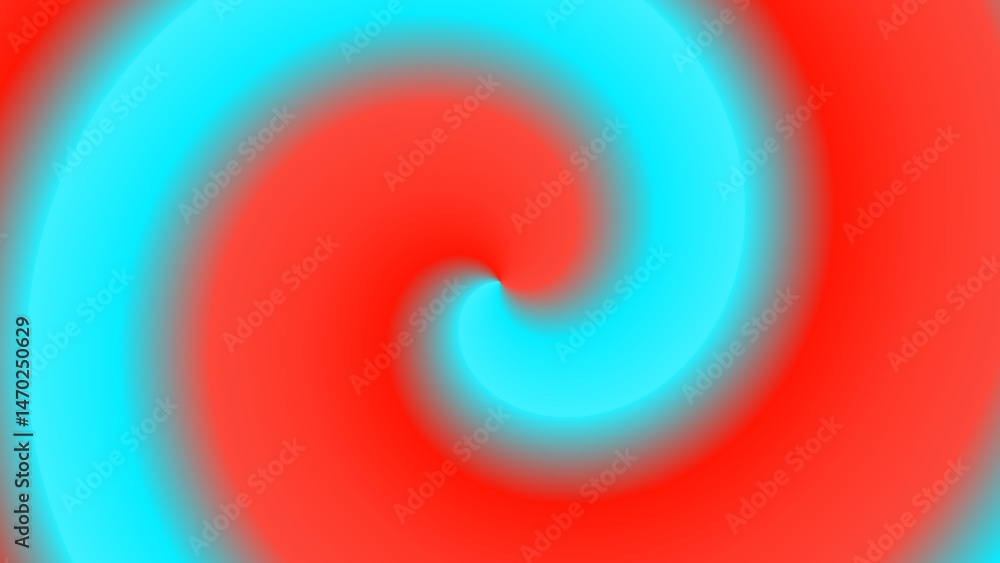 Hypnotic spiral of vibrant red and cyan, swirling inwards Hypnotic spiral of vibrant red and cyan, swirling inwards