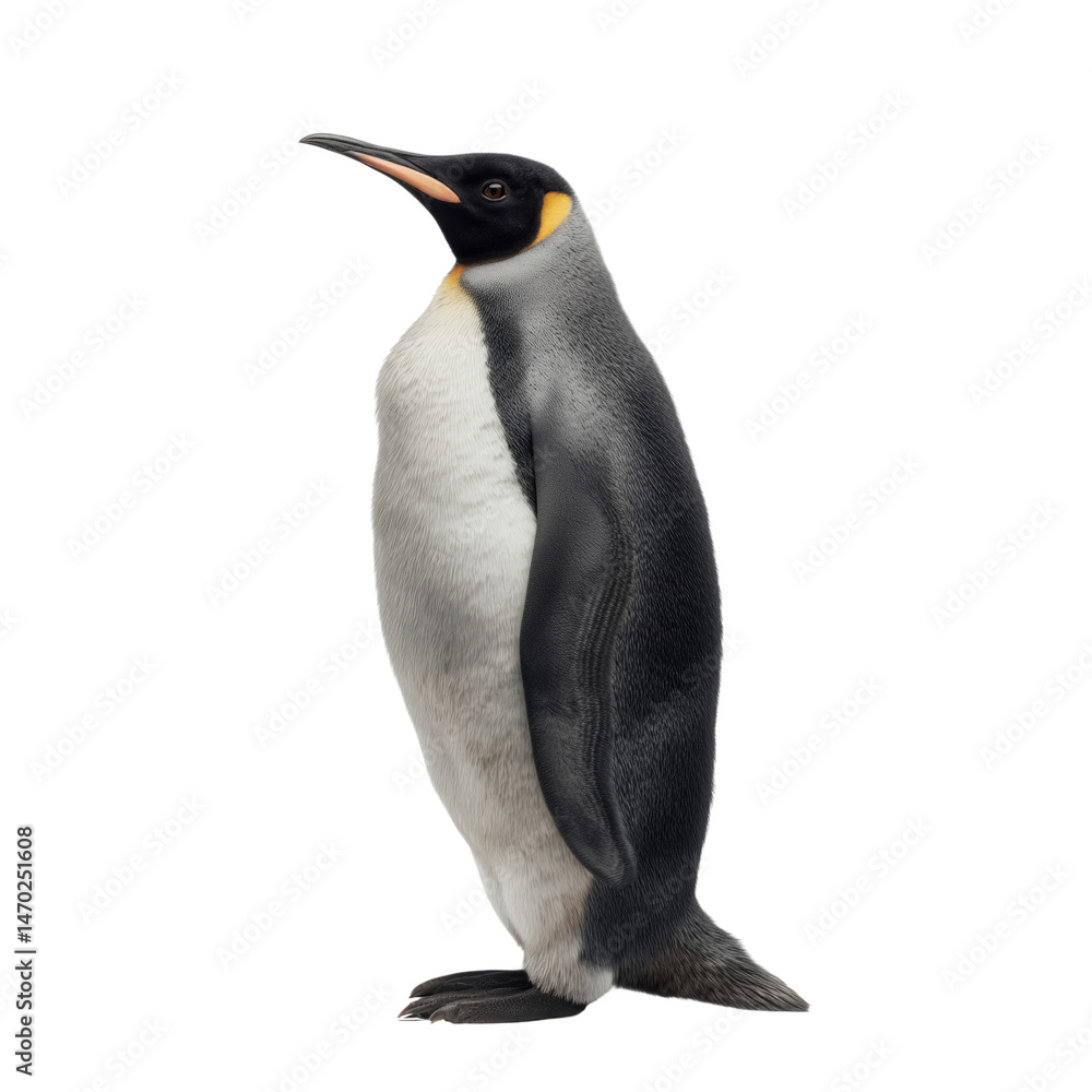 Fototapeta premium Penguin portrait arctic region animal image studio environment side view transparent background