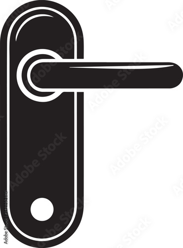 Door Handle Silhouette Vector | Sharp Black Vector Art Illustration for Architecture Icon