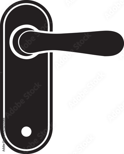 Door Handle Silhouette Vector | Sharp Black Vector Art Illustration for Architecture Icon