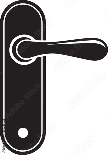 Door Handle Silhouette Vector | Sharp Black Vector Art Illustration for Architecture Icon