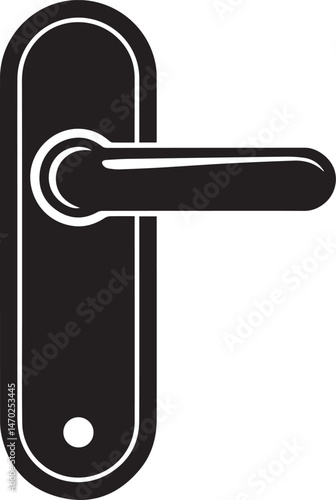 Door Handle Silhouette Vector | Sharp Black Vector Art Illustration for Architecture Icon