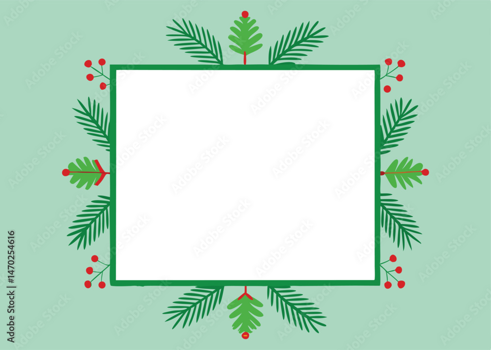 vector-christmas-square-frame-with-pine-tree-brunc (2).eps