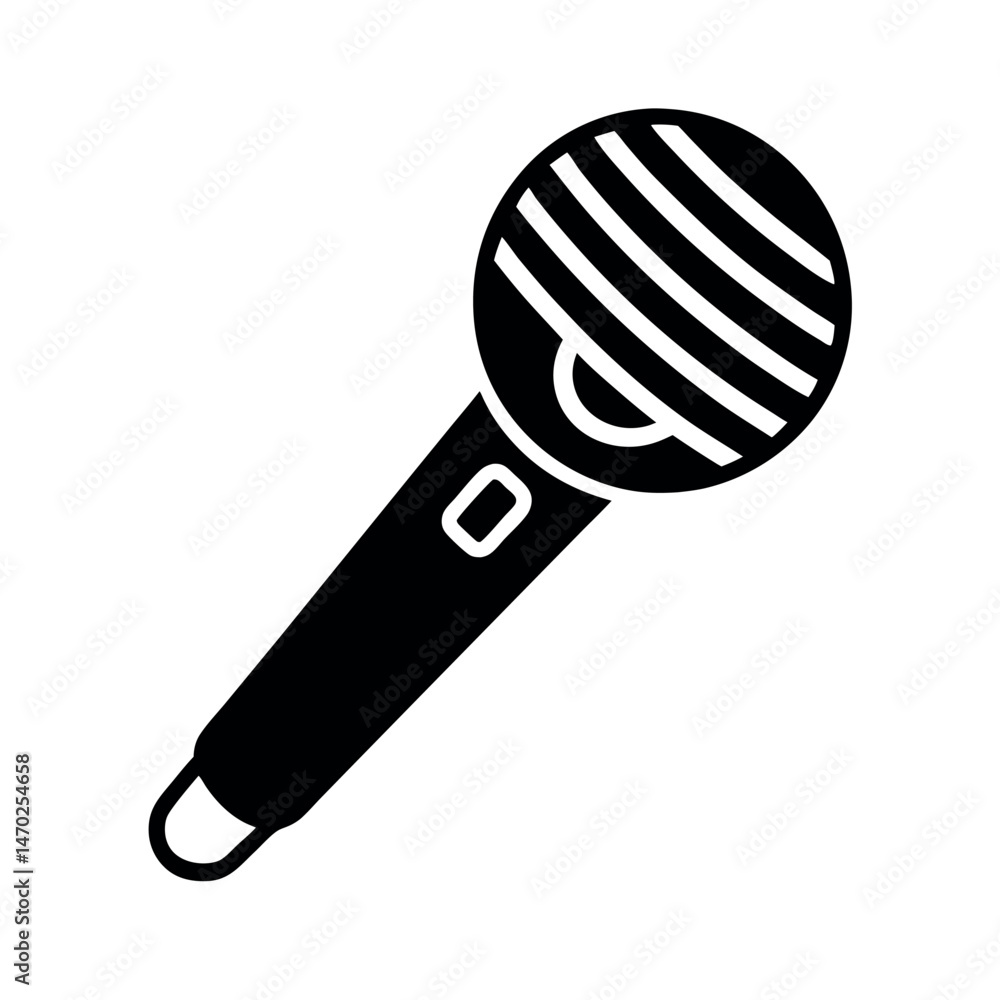 microphone line and solid icon microphone line and solid icon