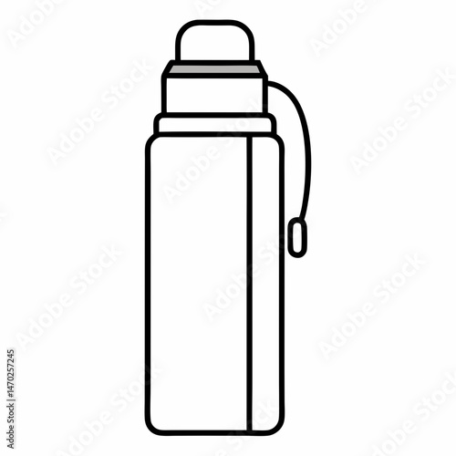 Stay Warm: Thermos Bottle Outline Coloring Page