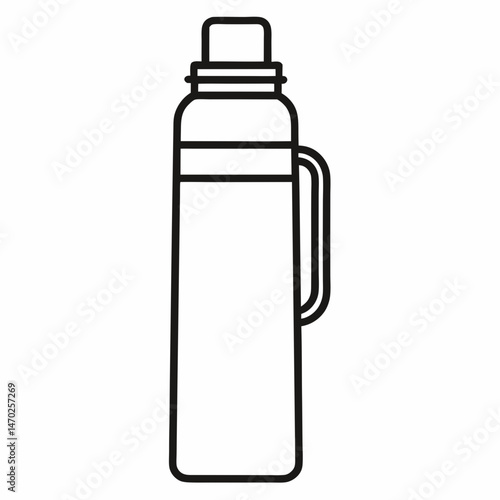 Stay Warm: Thermos Bottle Outline Coloring Page