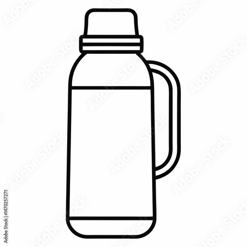 Stay Warm: Thermos Bottle Outline Coloring Page