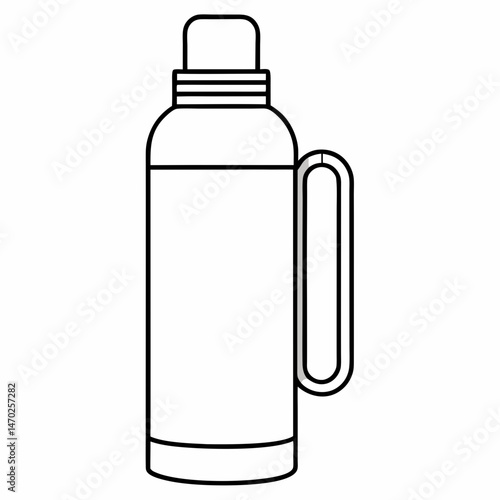 Stay Warm: Thermos Bottle Outline Coloring Page