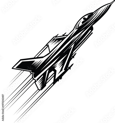 Eagle fighter jet plane taking off during exercise