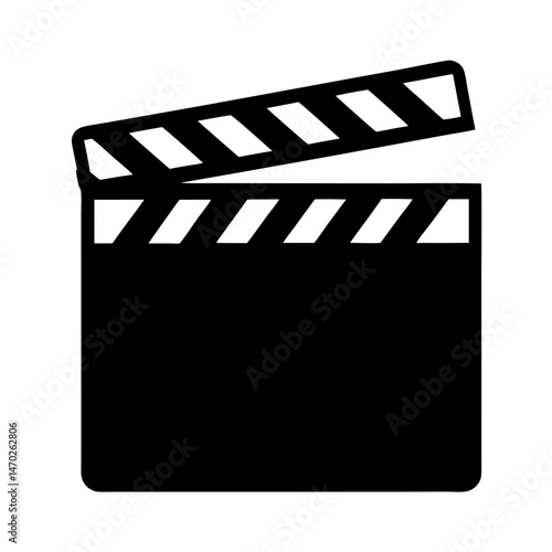 Simple and recognizable clapperboard illustration commonly used in film and video production