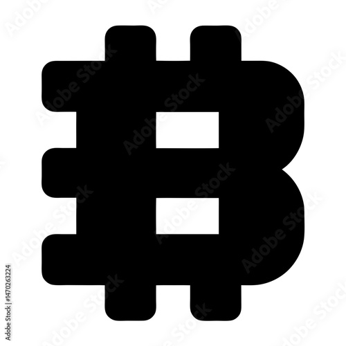 Monochrome Bitcoin Symbol Illustration Representing Cryptocurrency and Blockchain Technology Concept