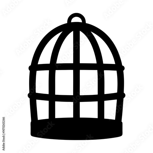 Silhouette of a classic birdcage, evoking feelings of captivity and freedom