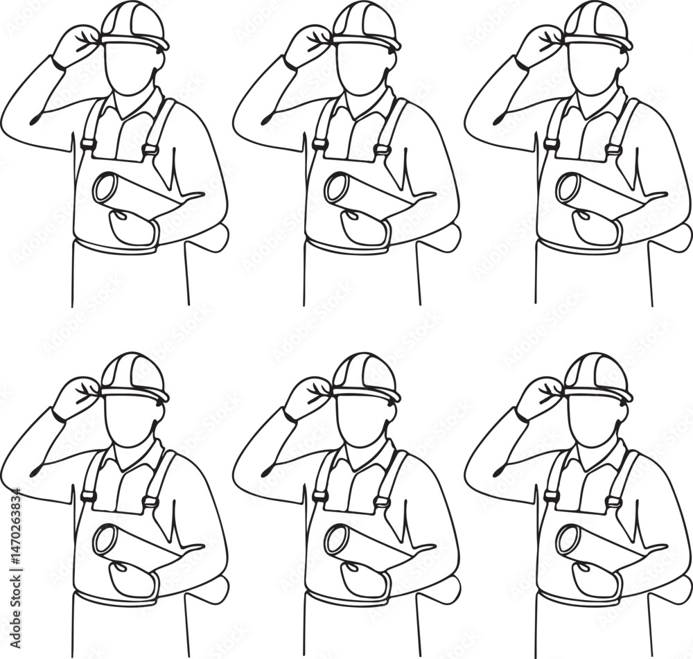 Continuous Line Drawing of Construction Workers in Safety Gear Silhouette Set — Vector AI EPS, PNG Transparent, and JPEG Clipart on White Background
Continuous Line Drawing of Construction Workers in Safety Gear Silhouette Set — Vector AI EPS, PNG Transparent, and JPEG Clipart on White Background