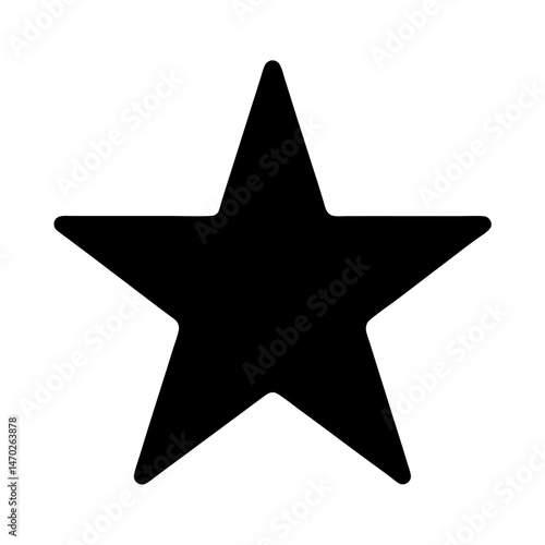 A solid black star, perfect for favorites, ratings, and achievement concepts