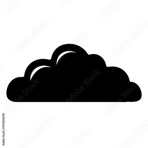 Simple black cloud graphic, symbolizing weather, data, or cloud computing technologies