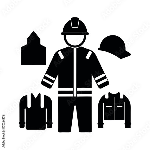 Firefighter Uniform Rescue Outfit Vector