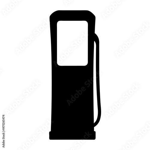 Simple Black Silhouette Illustration of a Gas Station Fuel Pump Icon