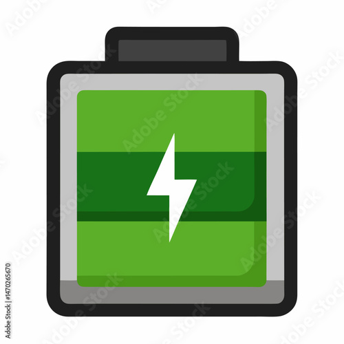mobile battery charging vector icon on white background