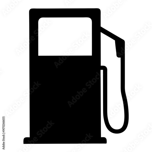 Simple Black and White Illustration of a Gas Station Fuel Pump