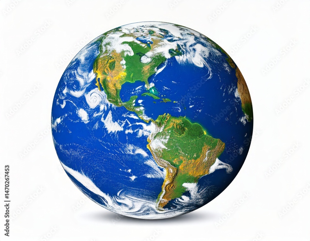 Fototapeta premium Planet Earth over white background