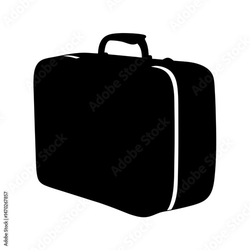 Stylish Black Suitcase on White Background Depicting Travel and Vacation