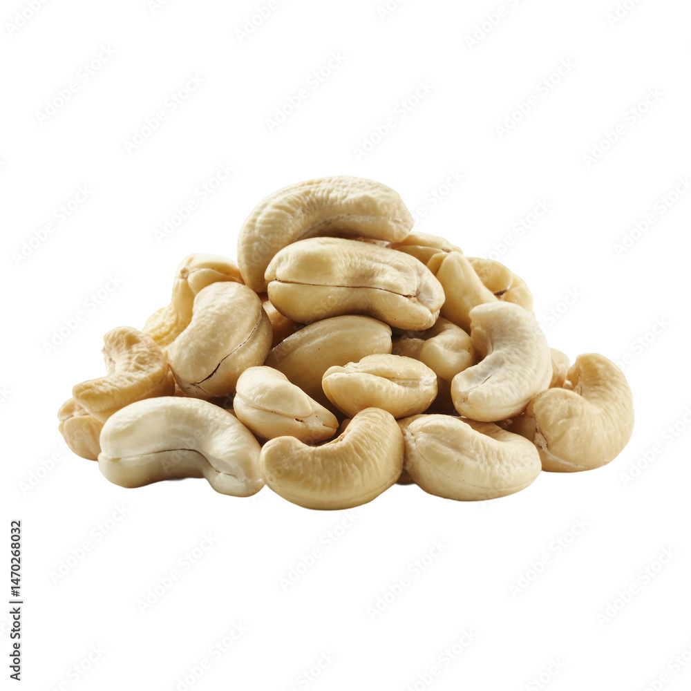 Cashew nuts isolated on white and transparent background. Cashew nuts isolated on white and transparent background.