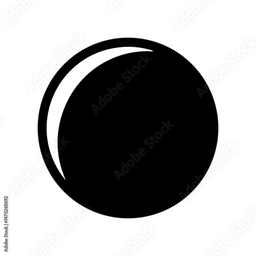 Monochrome Sphere with a Highlight a Black and White Graphic Element