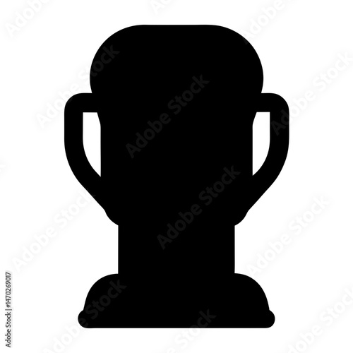 Black silhouette of an award trophy with handles and rounded base