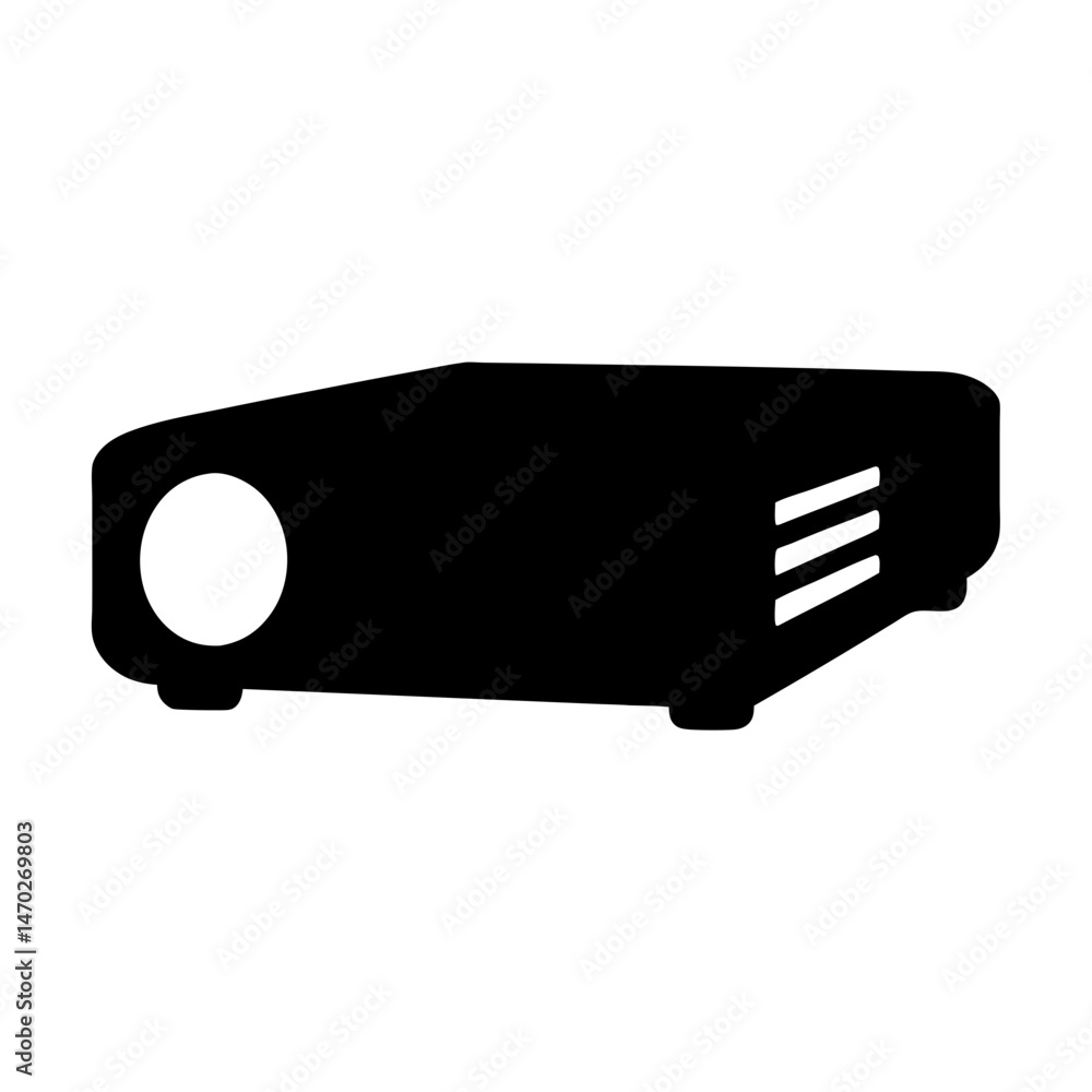 Fototapeta premium Illustration of a black projector for use in presentations and entertainment