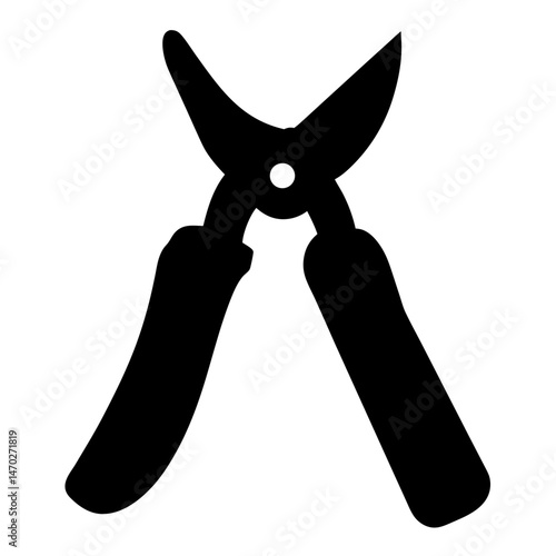 Silhouette Image of Garden Shears, A Simple Illustration of Pruning Tools
