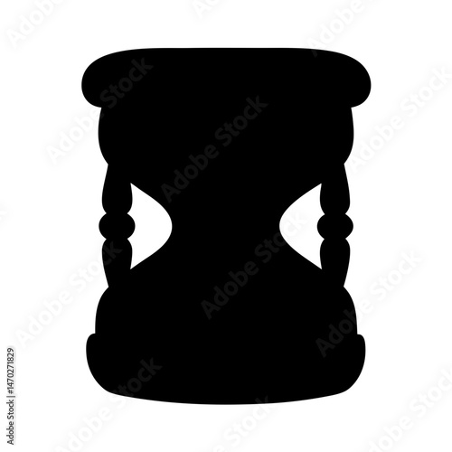 Black hourglass silhouette represents time running out and the ephemeral nature of existence
